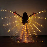 elvesmall  Led Dance Fairy Wing Cloak Children Dancers Colorful Butterfly Wing Stage Performance Belly Dancing Carnival Party Photo Props