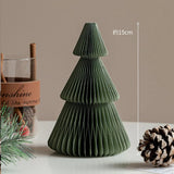 elvesmall Green Origami Mini Christmas Tree Tabletop Ornaments Red Paper Xmas Tree Gifts For Christmas Home Party Scene Decoration Props