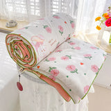 elvesmall Washed Double Gauze Spring Summer Quilt Queen Grade A Lightweight Comforter Soya Fibre Filling Soft Breathable Summer Blanket