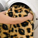 elvesmall Luxury Leopard Stitch Throw Blanket Room Decor Plaid Bedspread Baby Blankets Hairy Winter Bed Covers Sofa Cover Big Thick Furry