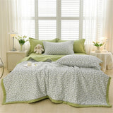elvesmall Quilt Pillow Cover Set Quilt and Pillowcase Home Bedding Seersucker Summer Thin Quilt Air Condition Blanket Comforter Bed Cover