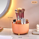 elvesmall Office desk storage box, pen holder, painting brush, makeup storage box, 360 ° rotating office, school multifunctional storage