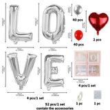 elvesmall 1Set Transparent Letter Balloon Box Letter Love Red Foil Balloons Happy Valentine’s Day Wedding Room Party Decorations