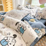 elvesmall Rural Style Bedding Set Fresh Floral Four Piece Set  Girl Heart  Double-layer Gauze   New Meeting Duvet Cover