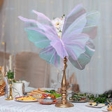 elvesmall 50cm Violet Silk Yarn Artificial Butterfly Giant Gauze Butterfly for Mariage Wedding Party Outdoor Holiday Decoration Display