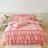 elvesmall  4 PC Full Sheet Set Twin Full Queen King Size Bed Sheet Pillowcase Luxury Bedsheet Solid Color King Queen Full Twin Size
