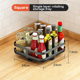 elvesmall  Rotatable Kitchen Storage Rack kitchen Accessories Spice Storage Rack Clean Storage 360 Degrees Rotatable Organizer Turntable