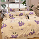 elvesmall American style small fresh bedding, simple plant flower bed sheets, quilt covers, three piece sets, four piece sets