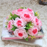 elvesmall  Cheap Artificial Flower Ball Plastic Green Mesh Base Silk Table Centerpieces For Wedding Decor Party Road Lead Flower Bouquets