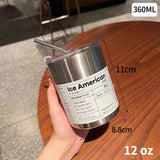 elvesmall  -  12oz 20oz Leak Proof Tumbler with Straw Stainless Steel Water Bottle Straw Cup Coffee Mug Vacuum Flask Double Wall Travel Mug