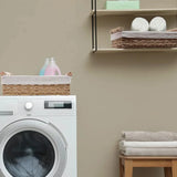elvesmall 1pc Bathroom and Kitchen Storage Basket - Small Wicker Organizer for Countertops - Round Paper Rope