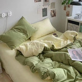 elvesmall Nordic Princess Pink Bedding Set Girls Adults Twin Full Queen Size Bed Flat Sheet Duvet Cover Pillowcases Solid Color Bed Linen