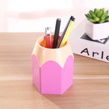 elvesmall Cute Pencil Head Shape Pen Holder Pencil Storage Box Student Desktop Office Household Multifunctional Makeup Brush Organizer Box