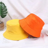 elvesmall Cotton Summer Foldable Bucket Hat Unisex Women Outdoor Sunscreen Hat Pure Color Fishing Hunting Cap Men Basin Chapeau Beach Cap