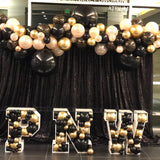 elvesmall 128Pcs Black Gold Balloon Garland Arch Kit Gold Dot Print Latex Happy 30th 40th 50th Adults Birthday Party Balloon Decorations
