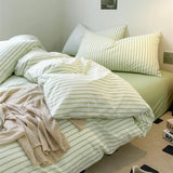 elvesmall  Pure Cotton Bedding Set Duvet Cover Pillowcase Bed Sheet Set Comforter Cover Bed Linens Set Queen King Size Dopamine Color