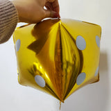 elvesmall 2/6/10pcs/lot 18cm Cube Foil Balloons Dice Foil Ballon Casino Theme Party Adult Birthday Decor Las Vegas Party Poker Theme Party