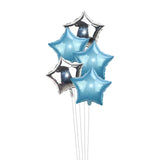 elvesmall 5Pcs 18inch Gold Silver Foil Star Balloon Wedding Balloons Decoration Baby Shower Children's Kids Birthday Party Balloons Globos