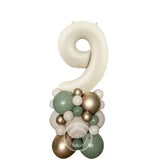 elvesmall  1set Creamy Number Balloon Tower Avocado Green Balloons Set For Adult 30 40 50 Birthday Party Decoration Kids Birthday Supplies