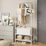 elvesmall Double Layered Clothes Rack Simple Multilayer Storage Locker Multifunctional Bedroom Thickened Double Rods Garment Rack