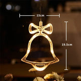 elvesmall LED Christmas Snowflake Light Santa Hanging Sucker Lamp Window Ornaments Decoration for Home Xmas Navidad New Year Decor