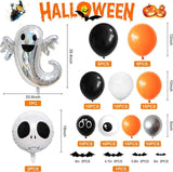 elvesmall 94 Piece Halloween Balloon Wreath Arch Set with Black and Orange Colorful Confetti Eyeball Balloons, Suitable for Halloween Part