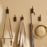 elvesmall New Simple Solid Wood Hook Walnut Hanging Hanger Bathroom Wall Hook Bedroom Coat Storage Rack Home Towel Key Decoration Hook