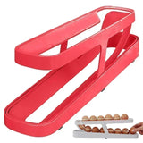 elvesmall 1Pcs Plastc Automatic Rolling Egg Rack Bracket Storage Box Egg Organizer Roll Refrigerator Egg Dispenser Kitchen Use