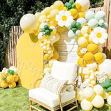 elvesmall Macaron Daisy Balloon Garland Kit Lemon Yellow Latex Balloon Summer Birthday Wedding Party Decoration Baby Shower Daisy Ballon