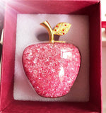 elvesmall European-style Crystal Glass Apple Ornaments Book Counter Top Decoration Luxury Christmas Crystal Glass Apple Home Decoration