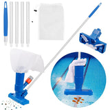 elvesmall Swimming Pool Vacuum Cleaning Kit Clean Pool Bottoms Net Pool Filter Outdoor Pool Vacuum Cleaner Set Cleaning Skimmer Pool Tool