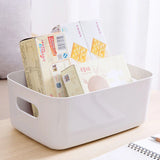 elvesmall Desktop Storage Box Sundry Storage Student Snack Plastic Cosmetic Storage Box Household Kitchen Sorting Box Makeup Box