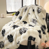 elvesmall  Multifunctional Winter Blanket for bed thickened quilt duvet cover double bed plaid Microfiber bedding sofa blankets and throws