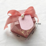 elvesmall Gift Box Pink/Bule/Marble Diamond Shape Baby Shower Birthday Party Packaging Candy Boxes Wedding Favors Decoration for Guests