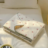 elvesmall  High End Cherry Summer Cooling Blanket 100% Cotton Skin Friendly Breathable Summer Quilt Washable Queen Quilt for Child Adults