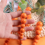 elvesmall  Easter Decor Carrot Wooden Beads Ornament DIY Wreath Pendants Beads String Happy Easter Party Decoration For Home Kids Gift