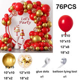 elvesmall Double Red Balloons Garland Red White Latex Balloon Arch Kit Valentine's Day Decor Wedding Anniversary Bride Shower Decoration