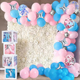 elvesmall 105Pcs Gender Reveal Balloons Arch Kit Baby Shower Decor Pink Blue Balloons Garland Decor Boy Girl 1st Birthday Party Decoration