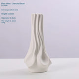 elvesmall  Nordic ins wind vegetarian burning white ceramic vase creative home room wedding decoration arrangement flower vase simple