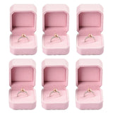 elvesmall 6PCS Square Red Velvet Ring Box Jewelry Case Storage Organizer Gift Earrings Packaging Box Portable Travel Wedding Wholesale