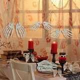 elvesmall 2/12pcs Realistic Human Hand Bone Halloween Haunted House Plastic Skull Skeleton Bone Adult Scary Props Halloween Decoration