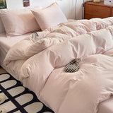 elvesmall New Duvet Cover Super Soft Pure Color Wash Quilt Cover 4-piece Bedding Set 3-piece Dormitory 180x220 200x230 Skin-friendly