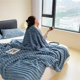 elvesmall  High density warm blanket rabbit fur bed linen Coral Fleece Sofa Blankets for winter Microfiber blanket plush Thicken Bed Sheet