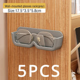 elvesmall Glasses Display Cabinet Sunglasses Storage Box Wall Mounted Perforated Free Sunglasses Storage Glasses Rack Home Tidying