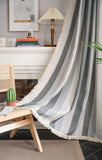 elvesmall Boho Curtains for Bedroom Living Room,Semi-Blackout French Country Linen Embroidery Vintage Chic Tassels Hollow Bohemian Curtain
