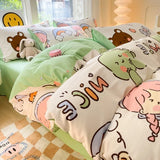 elvesmall Floral Botanical Duvet Cover Set Cotton Pink Bows Reversible Bedding for Girls Women Farmhouse Aesthetic Garden for All Seasons