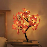 elvesmall 24 LED Fairy Flower Tree Table Lamps Maple Leaf Lamp Rose Night Light USB Operated Gifts for Wedding Party Hallowmas Decoration