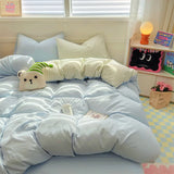 elvesmall Brown Stripe Bedding Comforter Set Pillowcase bed sheet Single Full Size Bed Linen Duvet Cover Set Queen/King Double Single Bed