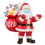 elvesmall  8x9cm Christmas Resin Tree Santa Claus Sculpture Hanging Pendant Window New Year Party Home Decoration Gift