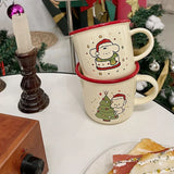 elvesmall  -  Kawaii Dog Christmas Mug Gift Coffee Water Cup Cute Ceramic Handmad Milk Tea Water Juice Mocha Lovers Breakfast Cup Gift 300ml